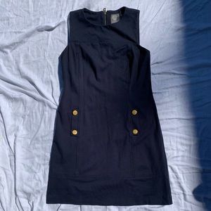 Navy blue with gold detail mini dress